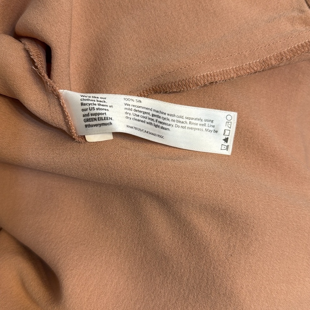 EILEEN FISHER Russet Nutmeg Silk Tank Top Size Small - Picture 8 of 11
